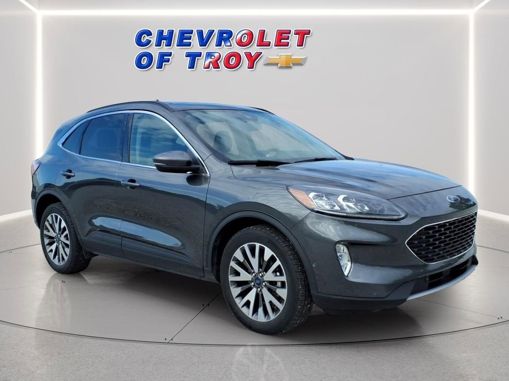2020 Ford Escape Titanium in Gray — front three-quarter view