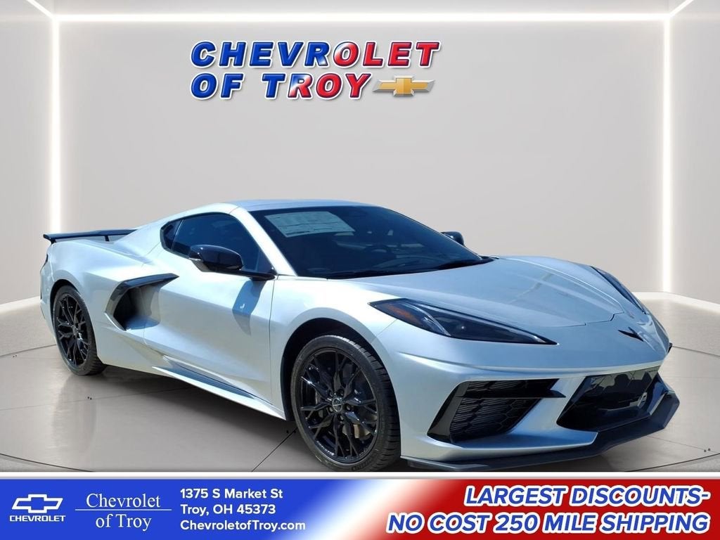 2026 Chevrolet Corvette Stingray 2LT in Blade Silver Metallic — front three-quarter view