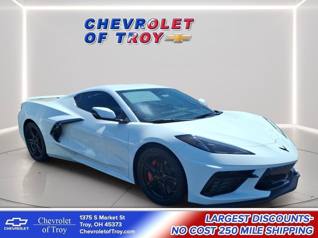2026 Chevrolet Corvette Stingray 2LT in Arctic White — front three-quarter view