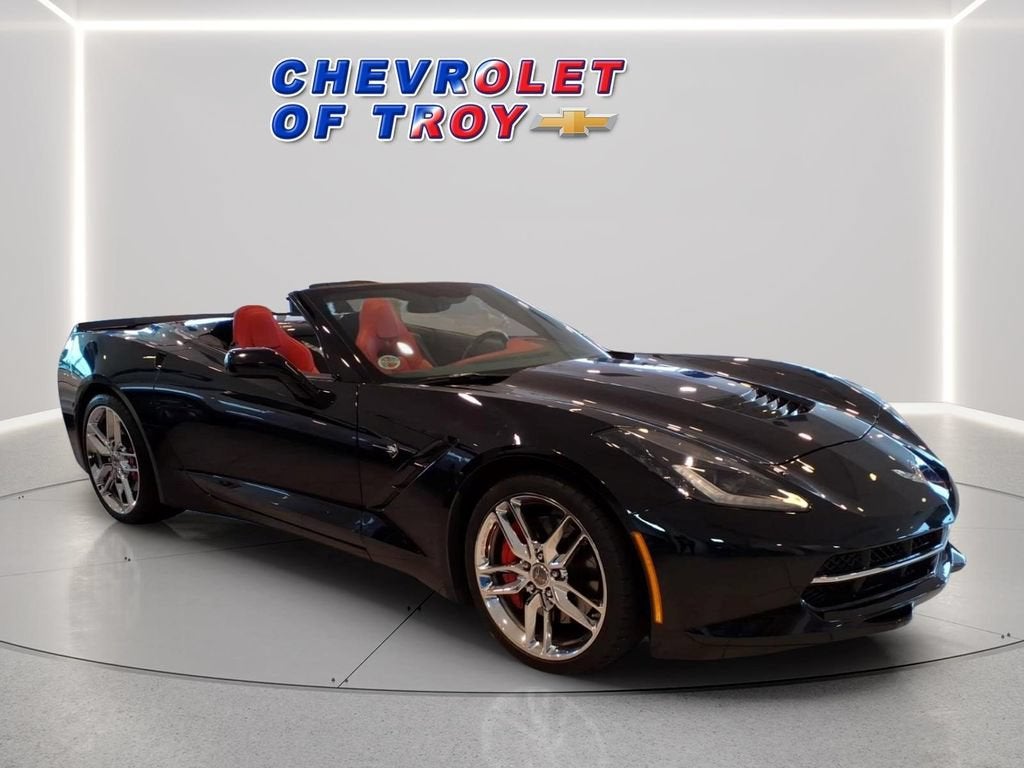 2014 Chevrolet Corvette Stingray Z51 3LT in Black — front three-quarter view