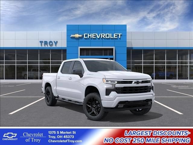 2026 Chevrolet Silverado 1500 RST in Summit White — front three-quarter view