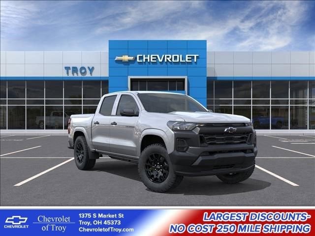 2026 Chevrolet Colorado WT in Sterling Gray Metallic — front three-quarter view