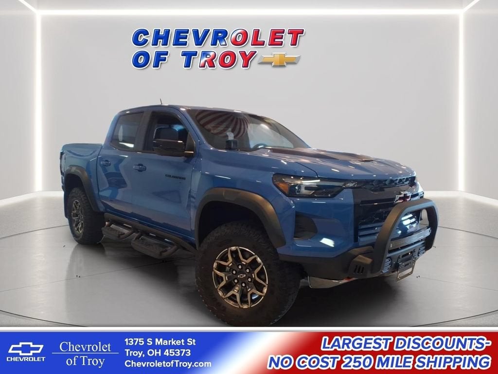 2026 Chevrolet Colorado ZR2 in Reef Blue Metallic — front three-quarter view