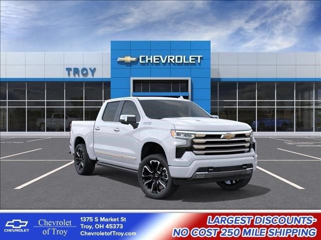 2026 Chevrolet Silverado 1500 High Country in Polar White Tricoat — front three-quarter view
