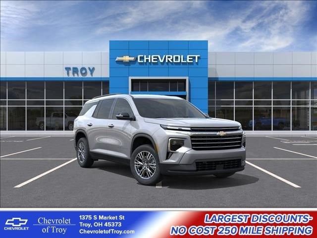 2026 Chevrolet Traverse LT in Sterling Gray Metallic — front three-quarter view