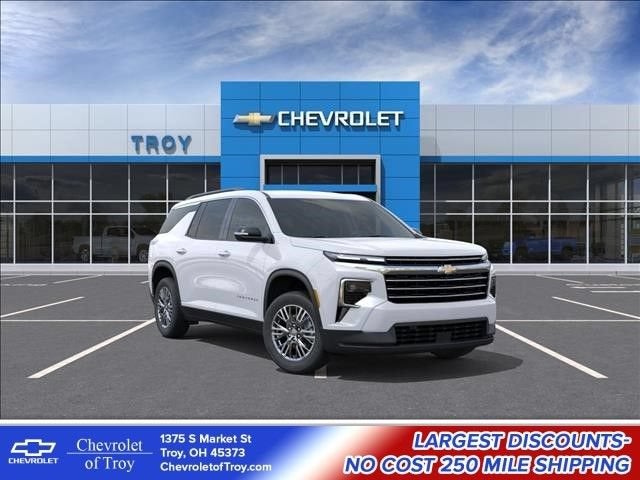 2026 Chevrolet Traverse LT in Summit White — front three-quarter view