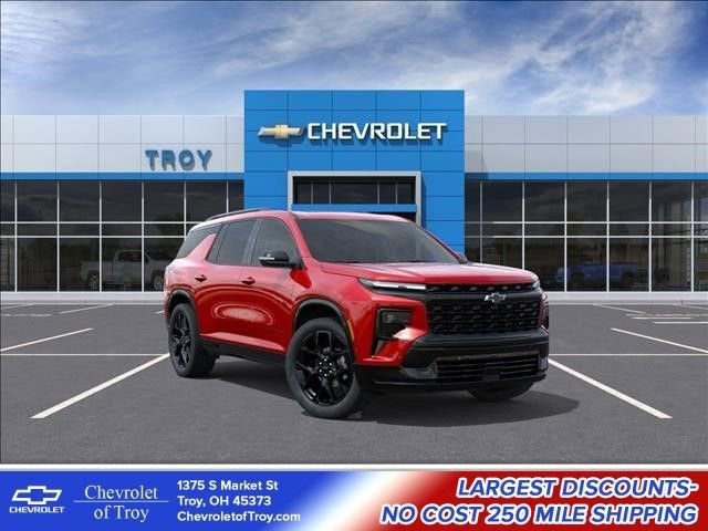 2026 Chevrolet Traverse RS in Radiant Red Tintcoat — front three-quarter view