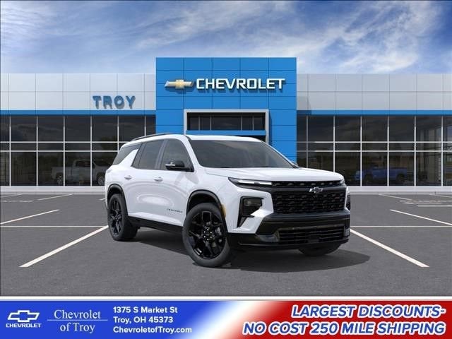 2026 Chevrolet Traverse RS in Polar White Tricoat — front three-quarter view