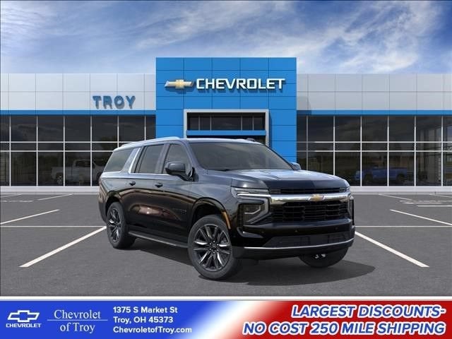 2026 Chevrolet Suburban LS in Black — front three-quarter view