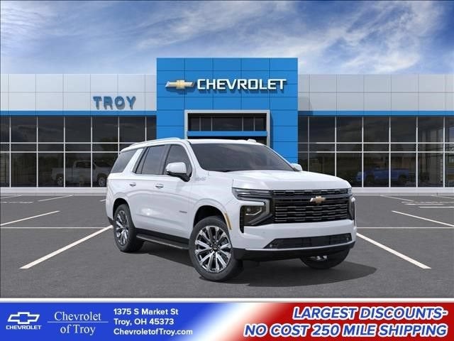 2026 Chevrolet Tahoe High Country in Polar White Tricoat — front three-quarter view