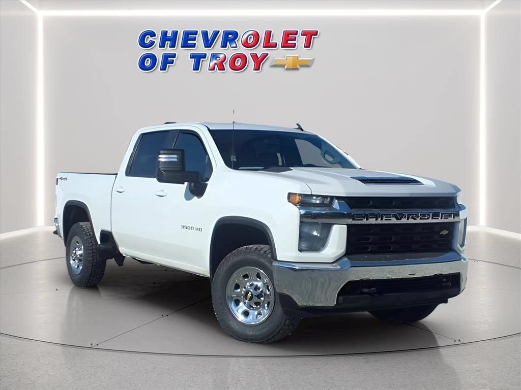 2022 Chevrolet Silverado 3500 HD LT in Summit White — front three-quarter view