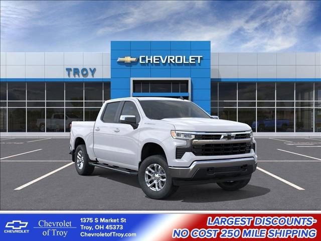 2026 Chevrolet Silverado 1500 LT in Summit White — front three-quarter view