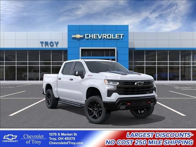 2026 Chevrolet Silverado 1500 LT Trail Boss in Summit White — front three-quarter view