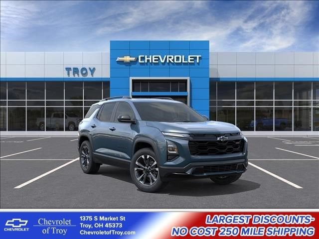 2027 Chevrolet Equinox RS in Lakeshore Blue Metallic — front three-quarter view