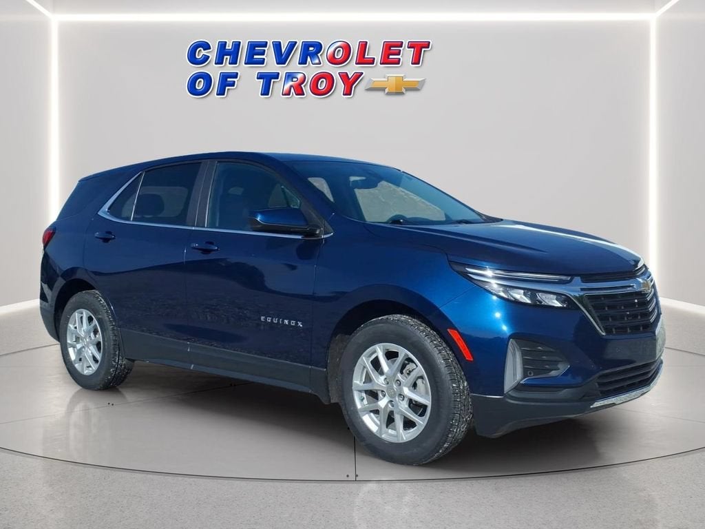 2022 Chevrolet Equinox LT in Blue Glow Metallic — front three-quarter view