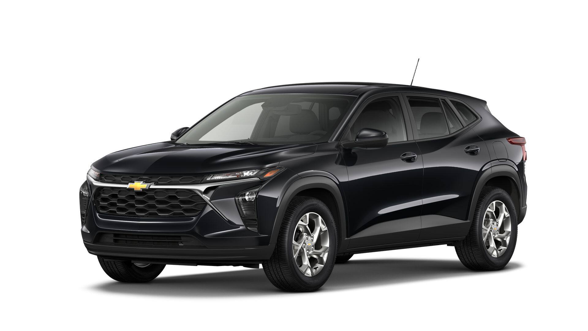 2026 Chevrolet Trax LS in Mosaic Black Metallic — front three-quarter view