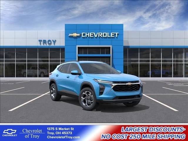 2026 Chevrolet Trax LT in Marina Blue Metallic — front three-quarter view
