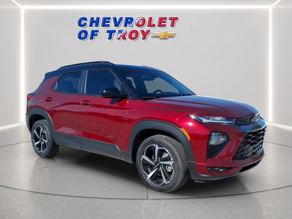 2023 Chevrolet Trailblazer RS in Crimson Metallic — front three-quarter view
