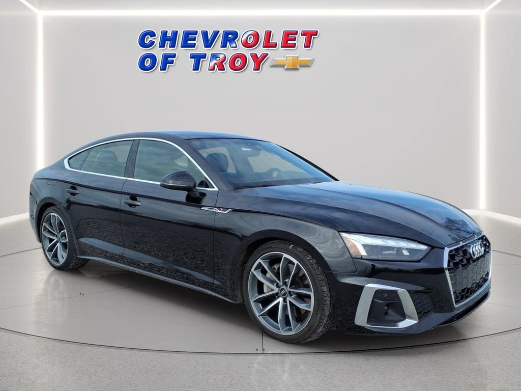 2023 Audi A5 Sportback Premium 45 TFSI S line quattro S tronic in Black — front three-quarter view